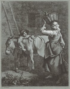 Hyrdedreng taler med en bondepige, 1764. af Francesco Londonio
