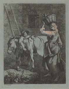 Hyrde taler til en bondekvinde, 17601764. af Francesco Londonio