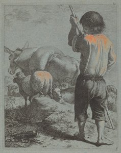Hyrde med æsel, får og ged af Francesco Londonio