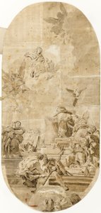 Studie til indstiftelse af rosenkransen af Sankt Dominikus af Francesco Lorenzi