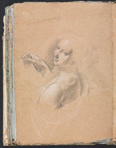 Verona Sketchbook: Kvindelig nøgen kigger over venstre skulder (side 74)