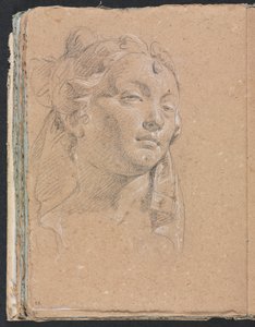 Verona Sketchbook: Head of a woman side 58, 1760. af Francesco Lorenzi
