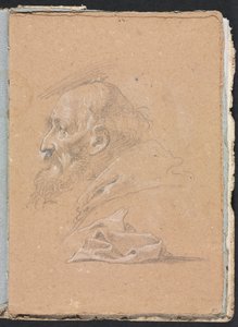 Verona Skitsebog: Munk i profil med draperi side 87, 1760.