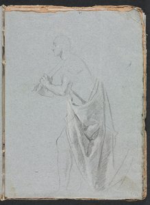 Verona Skitsebog: Stående han med draperi side 19, 1760. af Francesco Lorenzi