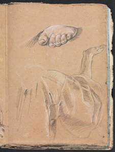 Verona Skitsebog: Studie af et venstre fod- og draperistudium med højre arm side 79, 1760. af Francesco Lorenzi