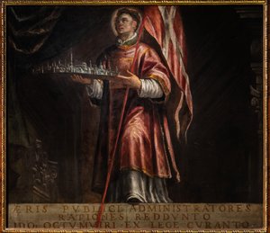 St. Vincent med en model af byen Vicenza