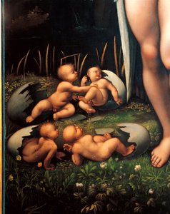 Leda og svanen (detalje) af Francesco Melzi or Melzo