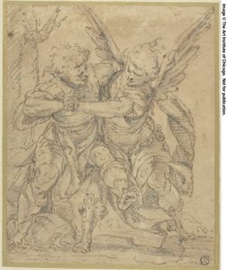 Jakob bryder med englen af Francesco Merano