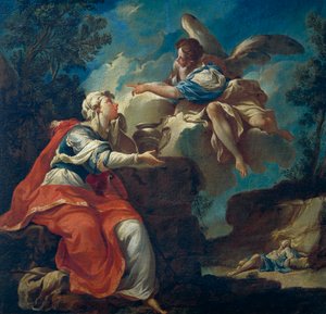 Angel trøster Hagar i ørkenen