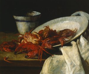 Stilleben med krebsdyr (olie på lærred) af Francesco Paolo Palizzi