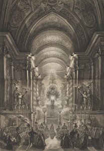 Ceremoni afholdt i Cappella Paolina, Vatikanet, 1787. af Francesco Piranesi