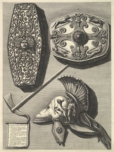 Dele i stort restaureret af Trofei de Ottaviano Augusto Restaureret detalje af Tro ..., ca. 1753. af Francesco Piranesi