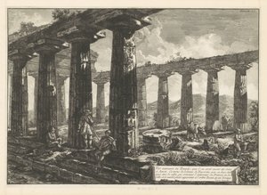 Junos tempel i Paestum Vue intérieure du Temple, que l