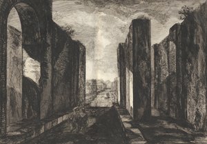 Udsigt over det indre af byen Pompeji, fra Antiquités de Pompeïa, tome premier, Ant..., 1804. af Francesco Piranesi