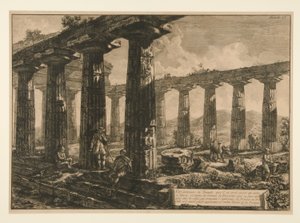 Indvendigt billede af templet, at af Francesco Piranesi