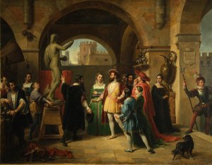 Francis I i studiet hos Benvenuto Cellini, 1837