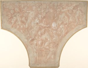 Vulcan Forging the Darts of Amors, 1552-56. af Francesco Primaticcio