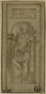 Nichestatue af David med Goliat-hovedet af Francesco Salviati