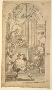 Tegning, Den sidste nadver, 1746-86 af Francesco Saverio Mergolo