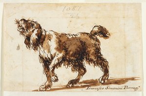 Hundehyler (recto), ca. 1700-50 (sort kridt, pen & brun blæk, brun vask, grafit på lagt papir)