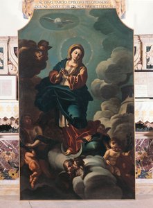 Den ubesmittede undfangelse, maleri på lærred tilskrevet Francesco Solimena (1657-1747), katedralen San Pardo, Larino, Molise, Italien af Francesco Solimena