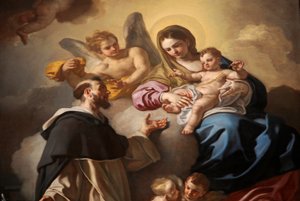Madonna af rosenkrans med de hellige Dominic og Catherine