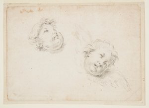 Studie for to keruber af Francesco Solimena