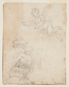 Studie af Two Putti af Francesco Solimena