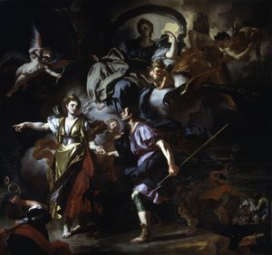 Den kongelige jagt på Dido og Æneas, c.1712-14