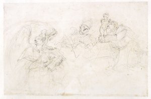 Tre helgener: Sts Vincent Ferrer, en pave og Anthony af Padova af Francesco Solimena