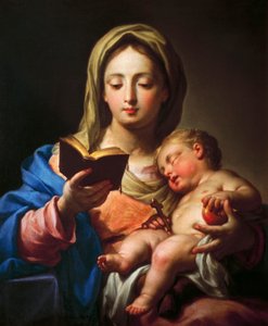 Madonna med barn (olie på lærred)