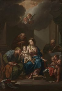 Præsentationsskitse for den hellige familie med de hellige Anne, Joachim og Johannes Døberen..., ca. 172