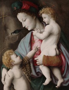Madonna og barn med St. John, ca. 1525 (olie på panel)