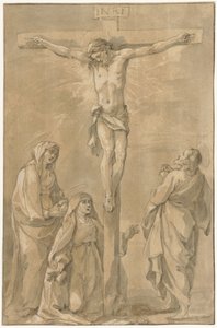 Kristus på korset, med Maria, Katarina af Siena og Johannes