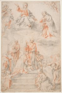 Sankt Ansano døber Sieneserne, ca. 1593 (kridt på papir)