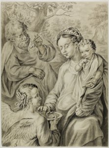 Resten af flugten til Egypten, kendt som Madonna della Pappa af Francesco Vanni