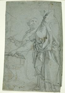 Two Ecclesiastics: Study for the Disputation on the Holy Sacrament, 1606-10 af Francesco Vanni