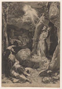 Francis modtager stigmataet af Francesco Villamena