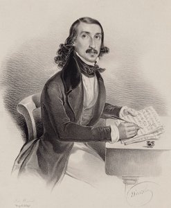 Portræt af sangeren og komponisten Giacinto Marras 1810-1883, 1840. af Francesco Wenzel