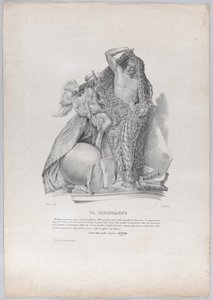 Prins Raimondo di Sangro løsner sig fra nettet af verdslige bekymringer med ..., ca. 1840-50. af Francesco Wenzel