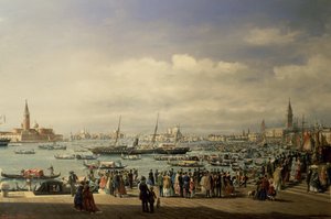 Napoleon III ankommer til Venedig af Francesco Zanin