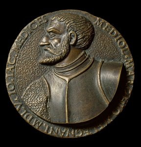 Buste af Gian Giacomo de Medici dit il Medeghino (1497-1556), italiensk Condottiero-medalje lavet af Francesco da Sangallo dit il Margotta (1494-1576) Firenze, Bargello Nationalmuseum af Francesco da Sangallo