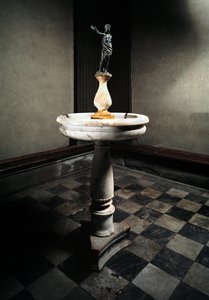Stoup med statue af Johannes Døberen af Francesco da Sangallo