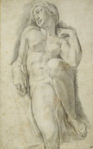 Aurora, efter Michelangelo Buonarroti (sort kridt på hvidt papir) af Francesco de Rossi Salviati Cecchino