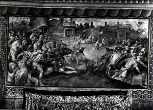 Charles V (1500-58) Against the Lutherans (fresko) (s/h foto) af Francesco de Rossi Salviati Cecchino