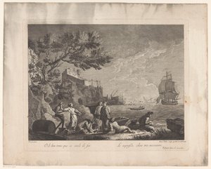 Figurer ved havet Landskaber med fiskere (serietitel) af Francesco del Pedro