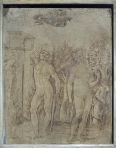 Adam og Eva, ca. 1470 (pen og blæk på pergament) af Francesco di Giorgio Martini
