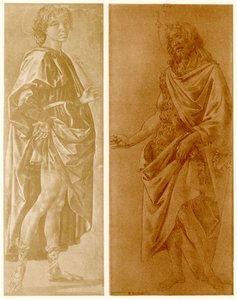 Undersøgelse af en stående ung helgen med en palme af Francesco di Stefano Pesellino