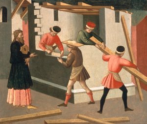 Byggeriet af Jerusalems tempel, ca. 1445 (tempera på panel) af Francesco di Stefano Pesellino