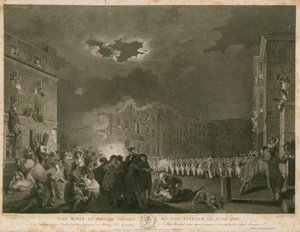 Oprøret i Broad Street, London, den 7. juni 1780 (kobberstik)